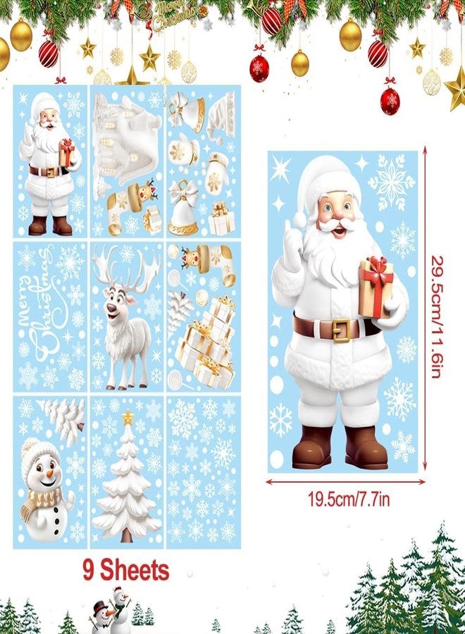 Pmeixcy Christmas Window Stickers, 190Pcs Large Xmas Decorations for Windows, Double-Sided Static Cling Holiday Stickers, 9 Sheets 20x30cm Family Festive Decals - Image 4